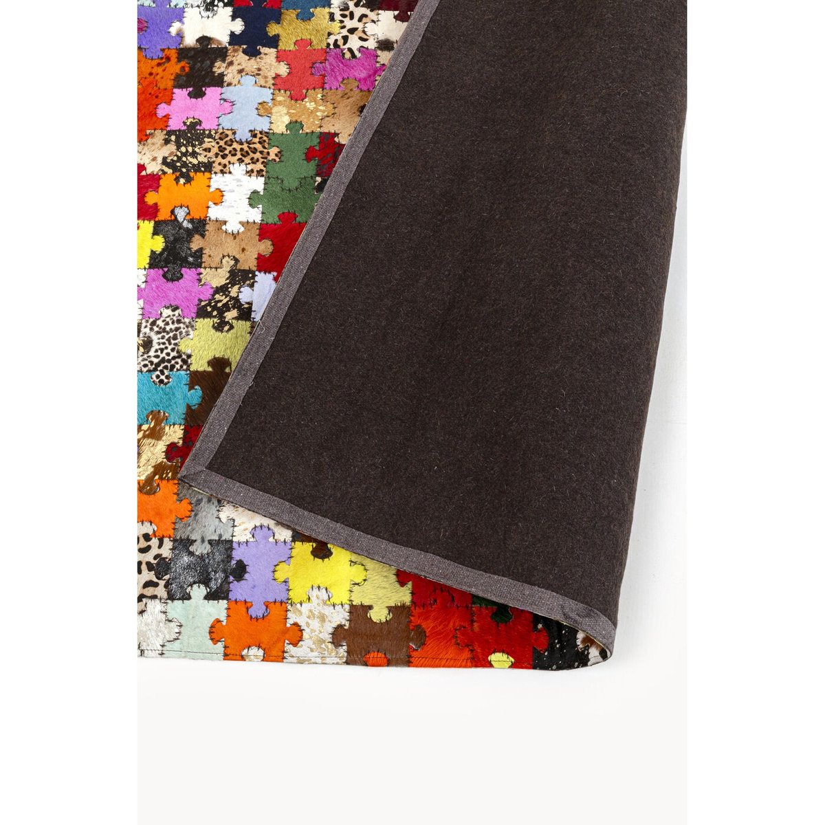 Tapis en cuir motif puzzle, TILE multicolore, KARE DESIGN