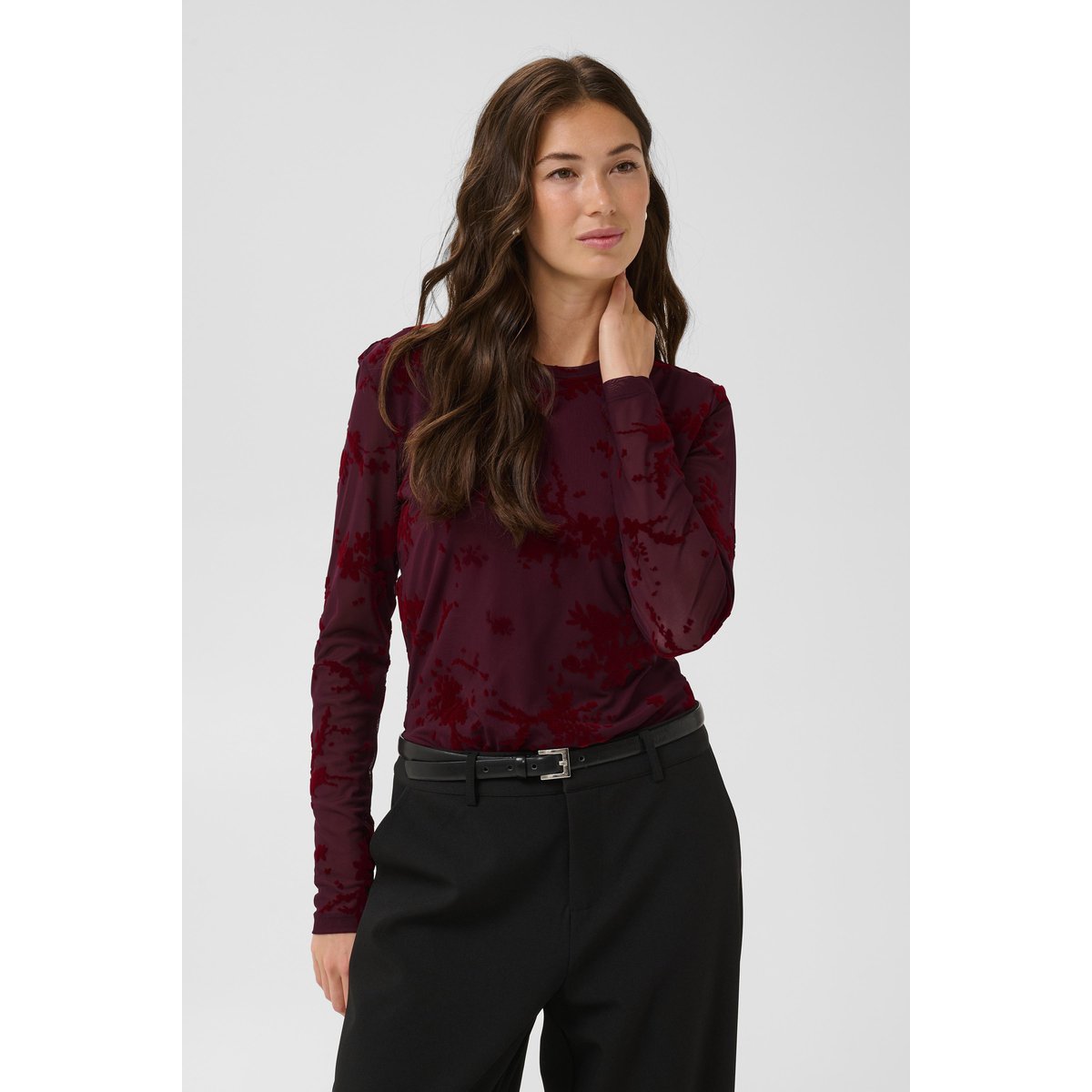 Blouse à manches longues rouge red flock, CULTURE