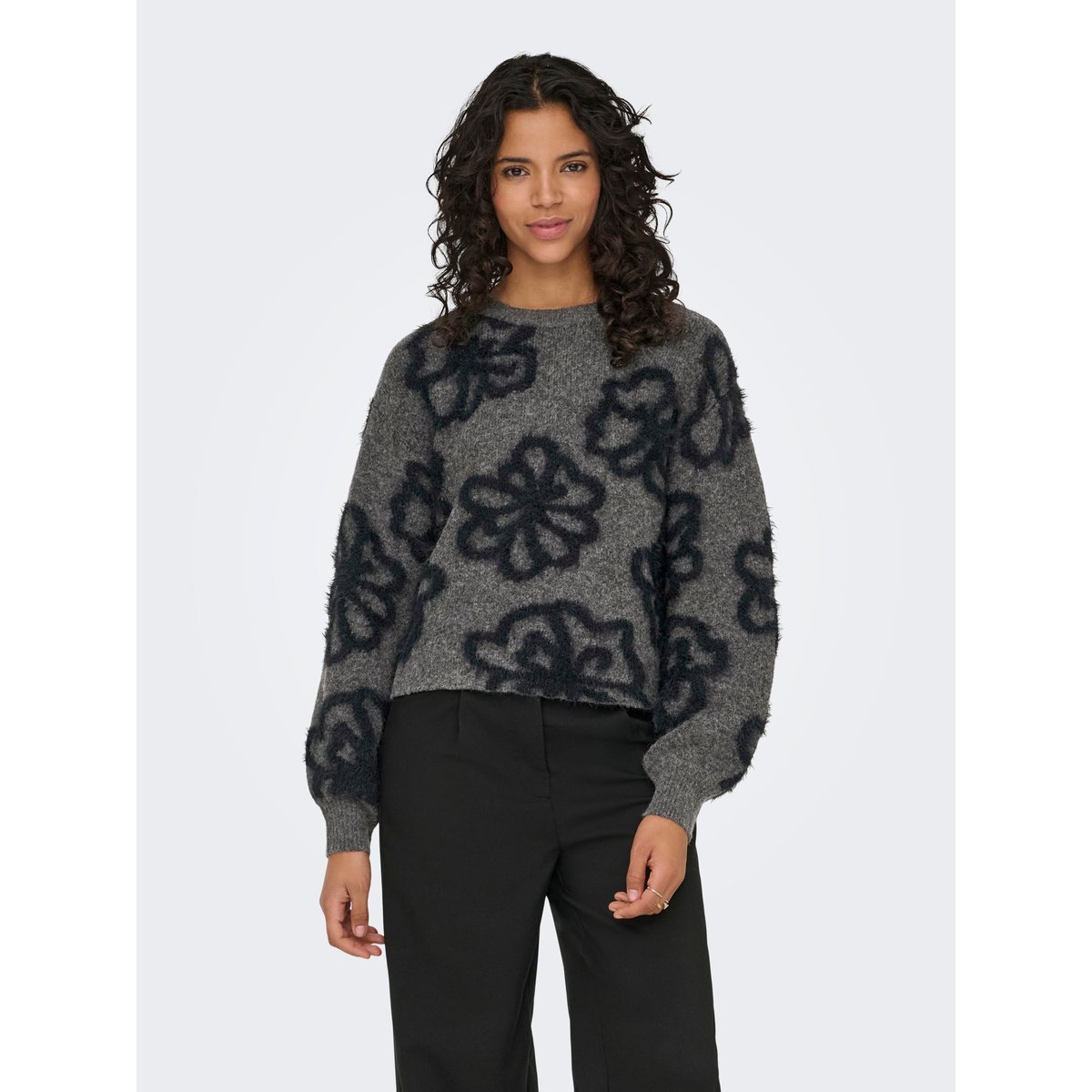 Pull En Maille dark grey melange, ONLY