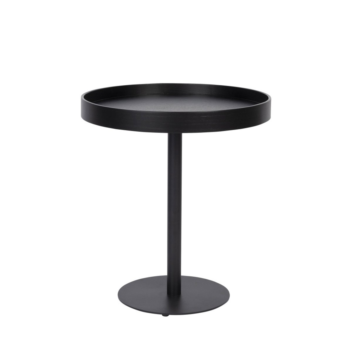 Table d'appoint ronde en bois et métal  45cm- YURI noir, DRAWER