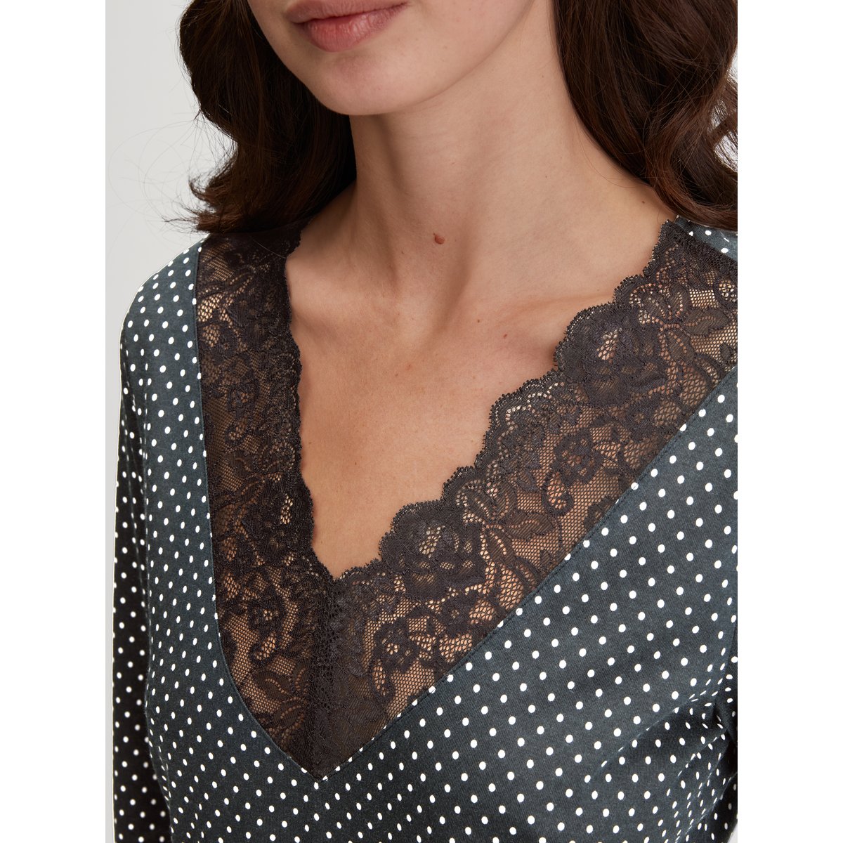 Pyjama, longue manches longues Coton DEEP DREAMS noir, CALIDA