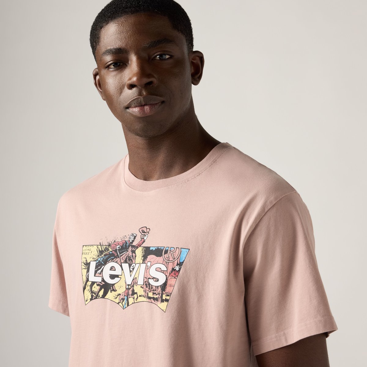T-shirt coupe ample rose - cowboy bw fill fawn body, LEVI'S