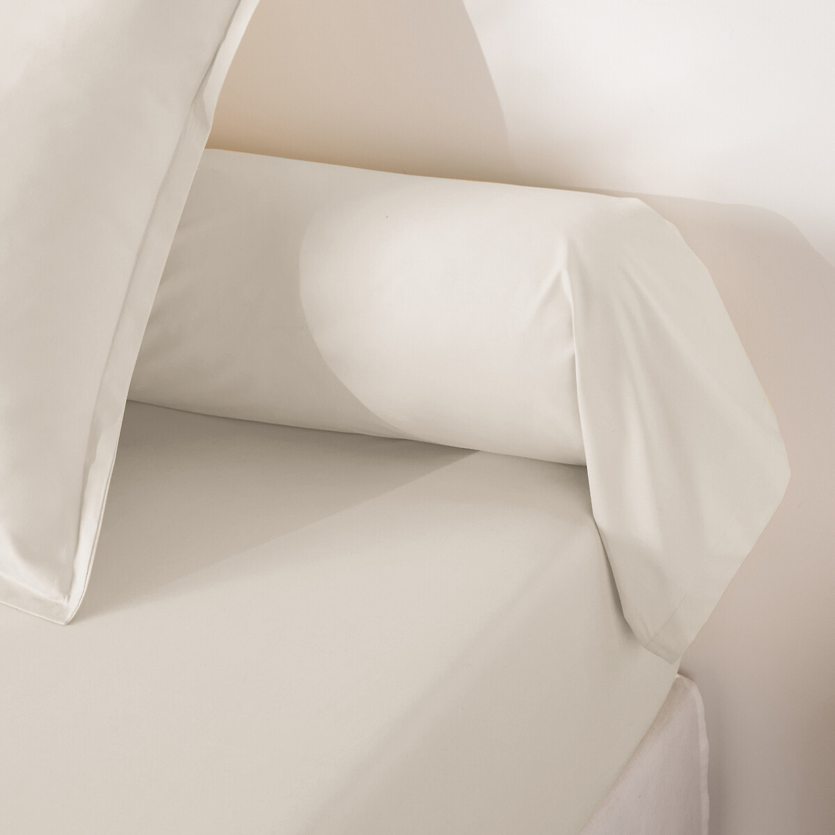 Funda de almohada de percal de algodón, 200 hilos, Scenario beige claro, LA REDOUTE INTERIEURS