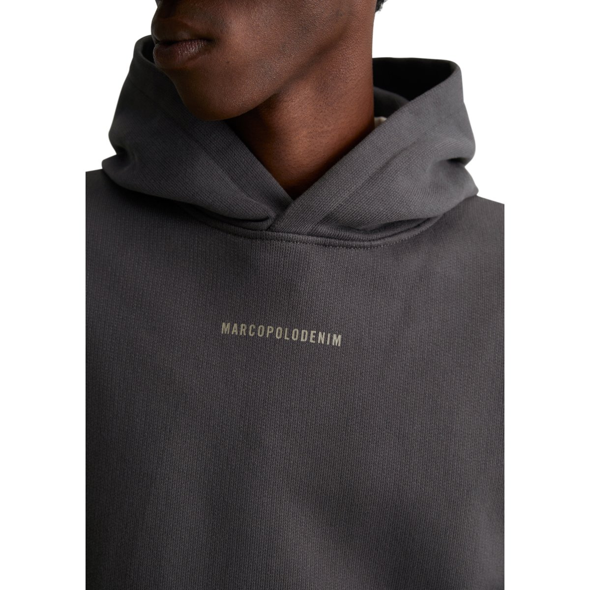Sweat à capuche ample en pur coton biologique gris, MARC O’POLO DENIM
