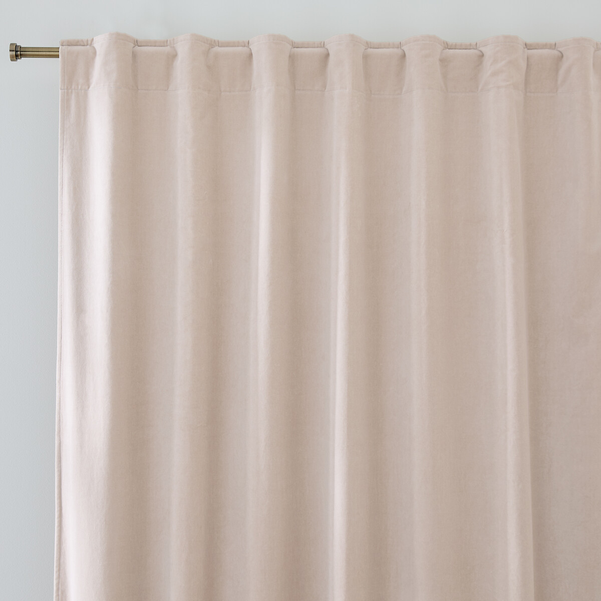 Rideau occultant, en velours, finition pattes cachées, VELVET beige, LA REDOUTE INTERIEURS