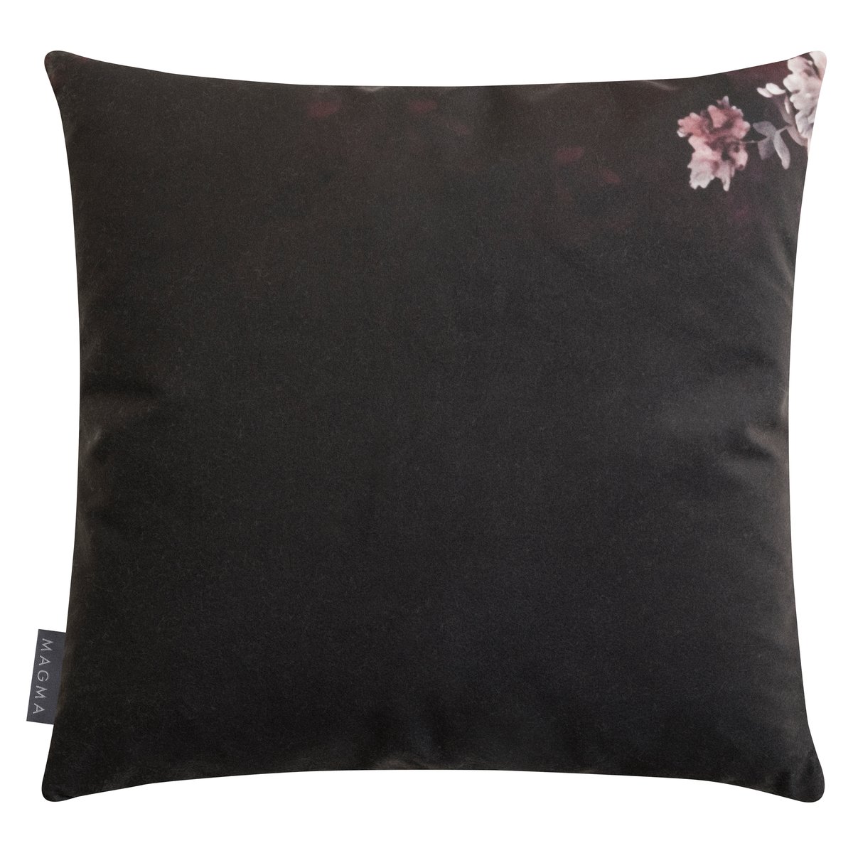 Lot de 2 housses de coussin imprimé floral microfibre FELICITY bordeaux, rose et noir, MAGMA HEIMTEX