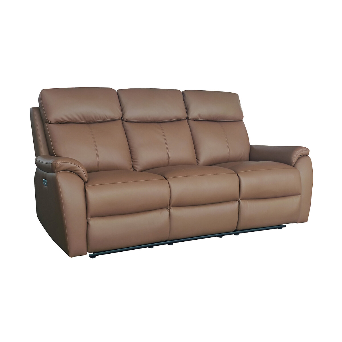 Kingsmere Power Recliner 3 Seater Leather Sofa tan, ASPIRE