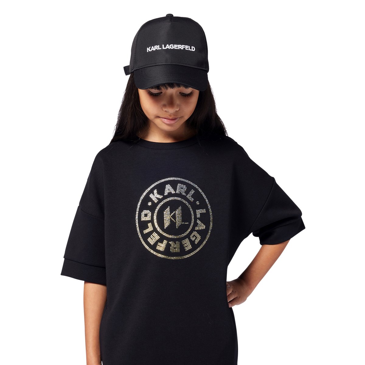 Robe à manches courtes black, KARL LAGERFELD KIDS