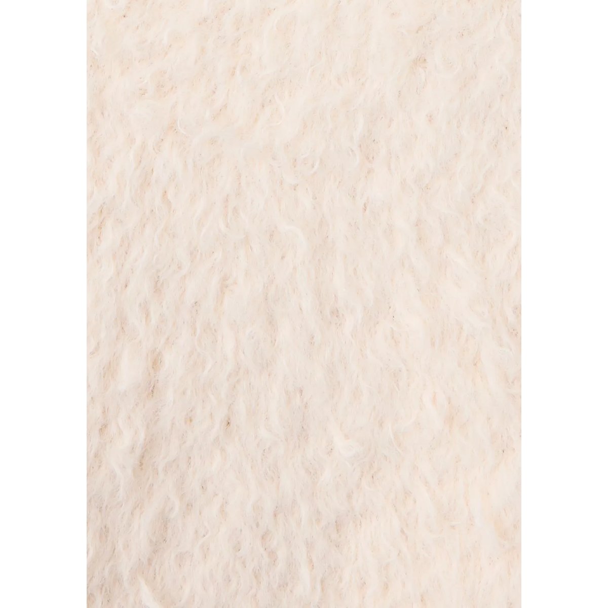 Pull tissu bouclette col montant écru, MANGO