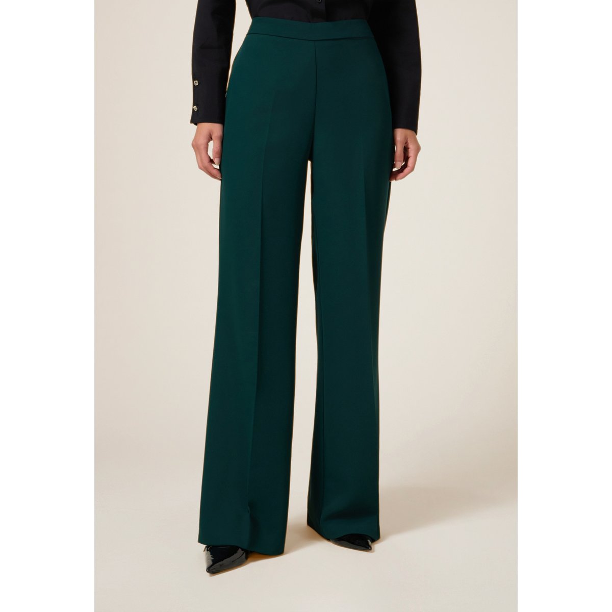 Pantalon palazzo vert, OLTRE