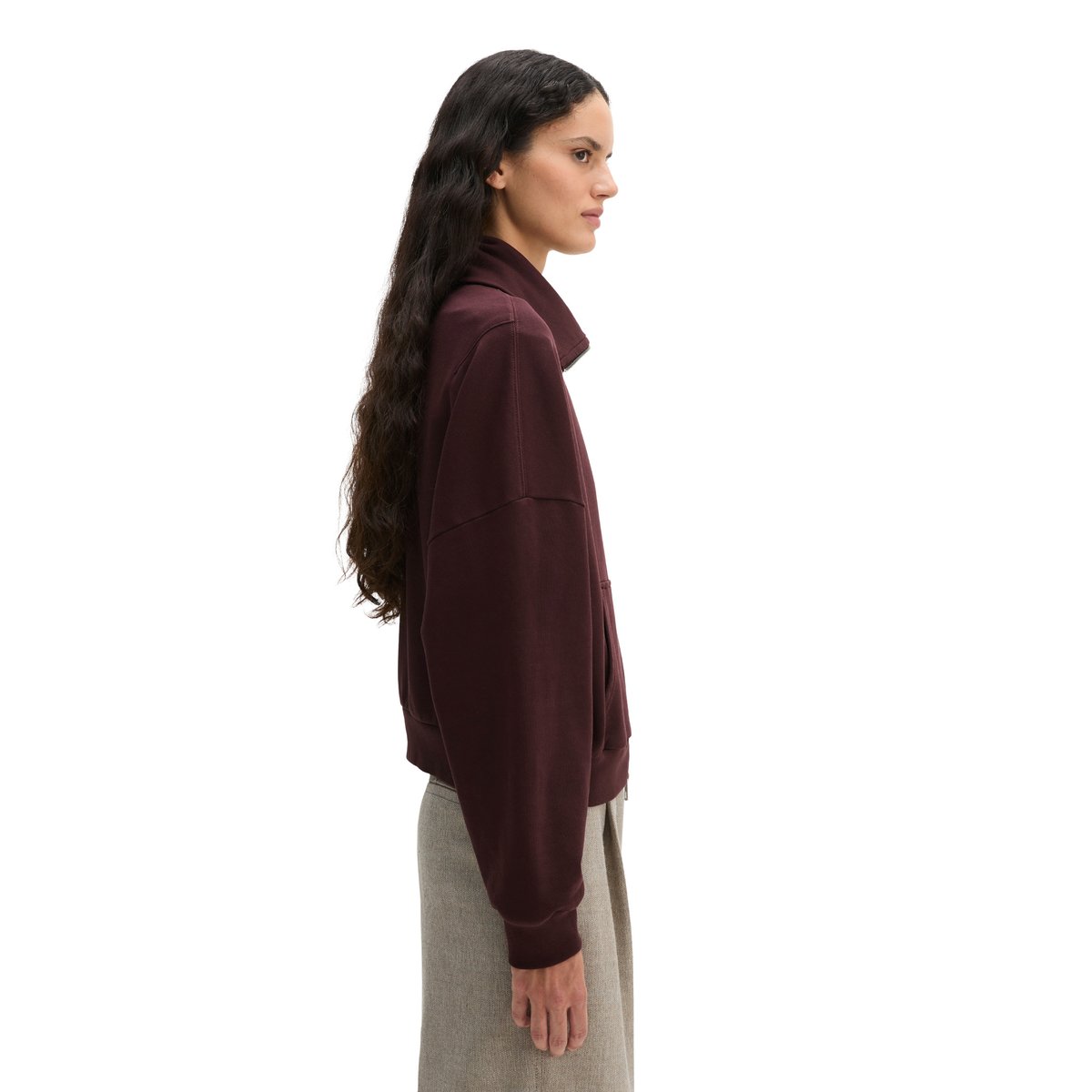 Veste sweat oversize avec du coton recyclé rouge, MARC O'POLO