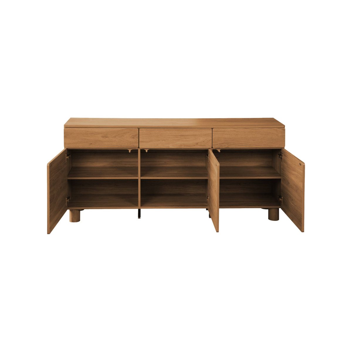 Buffet décor bois 3 tiroirs 3 portes AYANA bois de noisetier, SWEEEK