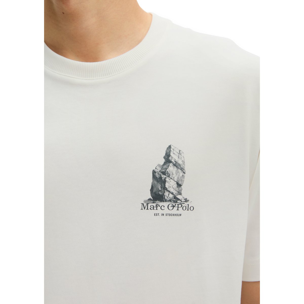 T-shirt regular avec un grand imprimé au dos blanc, MARC O'POLO