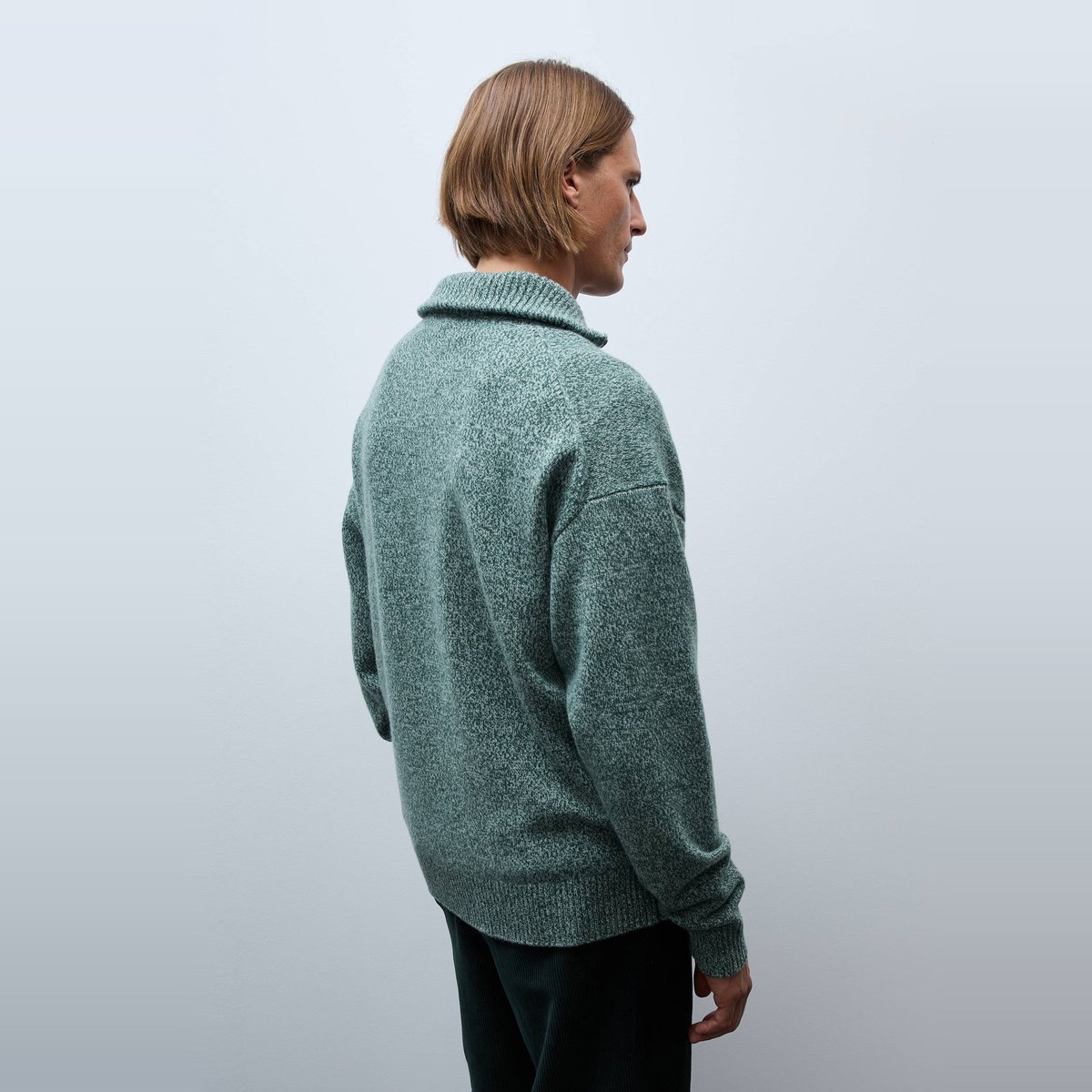 Pull col camionneur en laine cedre, MONOPRIX