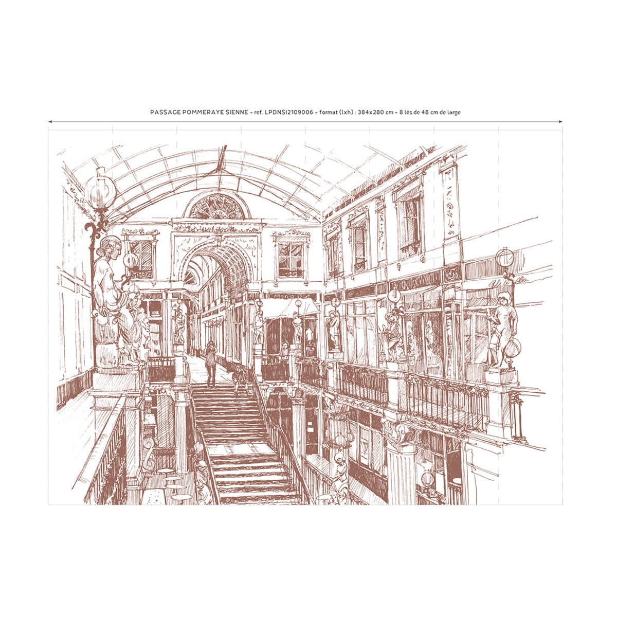 Papier peint panoramique Passage Pommeraye marron, LE PAPIERS DE NINON