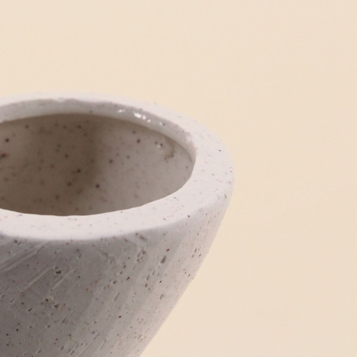 Vase en porcelaine double entrée, H12cm beige, ORNAMI