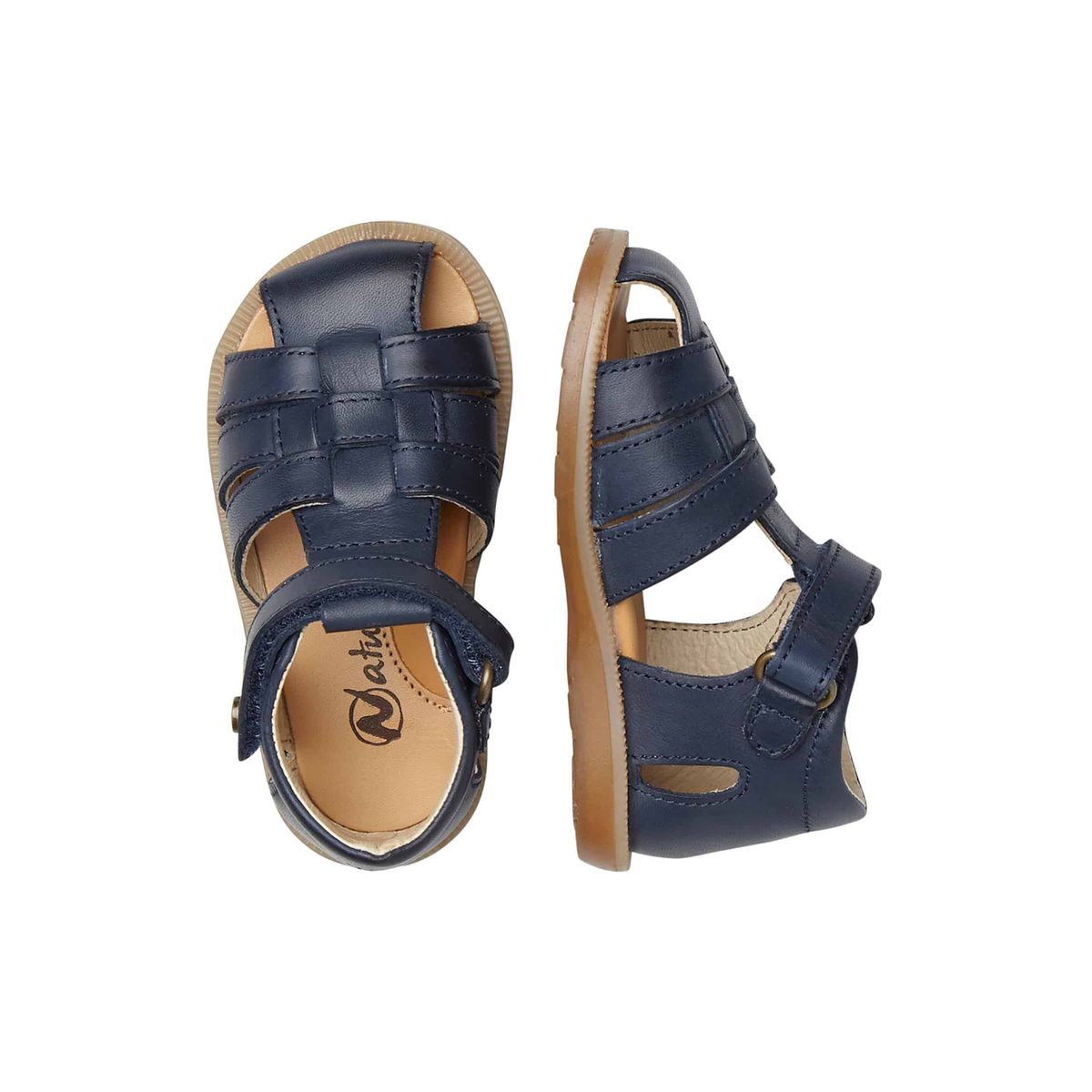 Sandales semi-ouverte en cuir ZAFFIRO marine, NATURINO