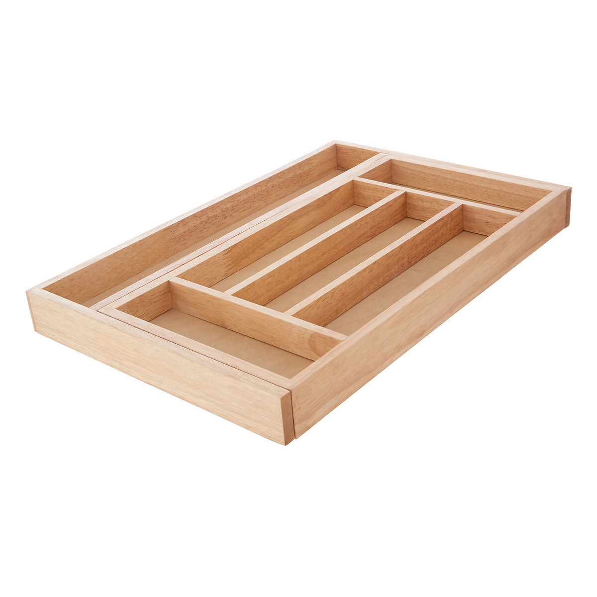 7-Compartment Expandable Organiser in Rubberwood brown, SO'HOME