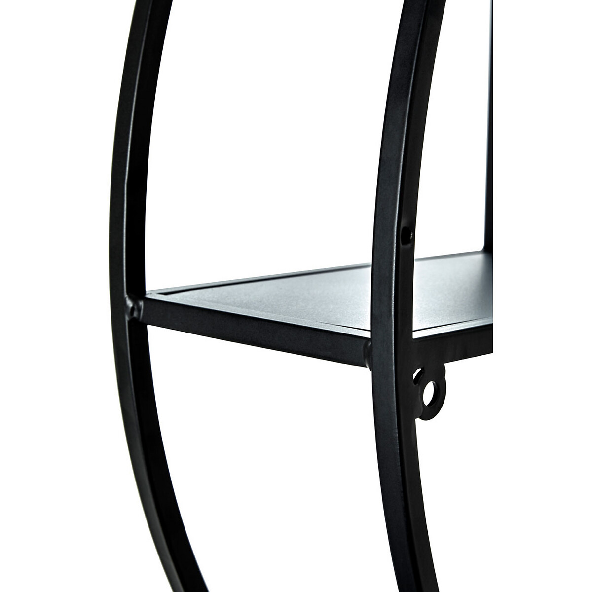 Round Powder coated Metal Shelf in black black, SO'HOME