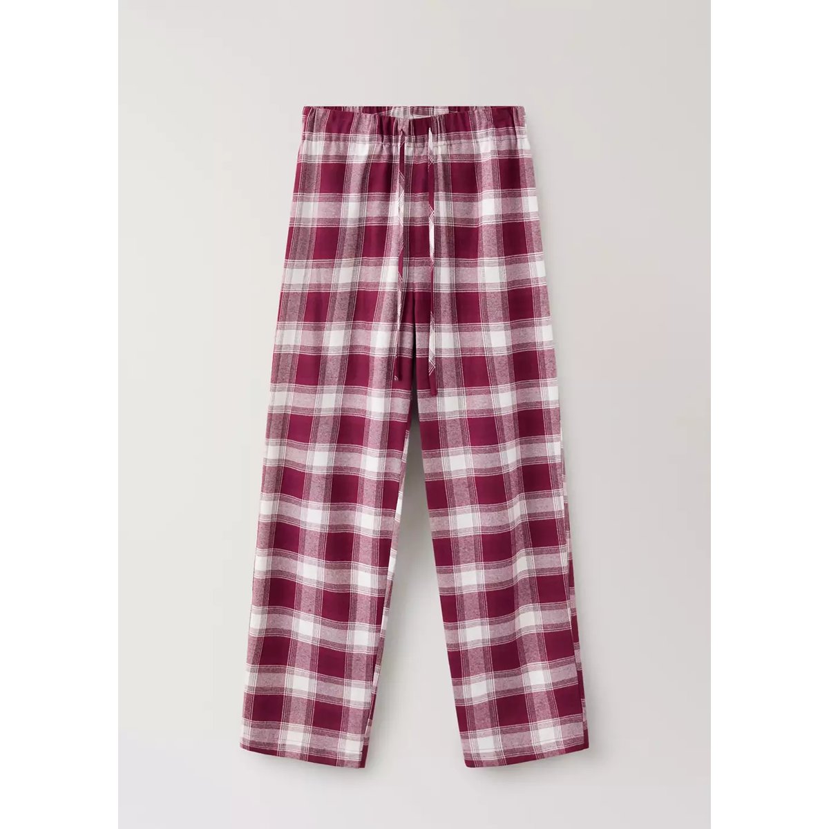 Pantalon pyjama flanelle carreaux bordeaux, MANGO