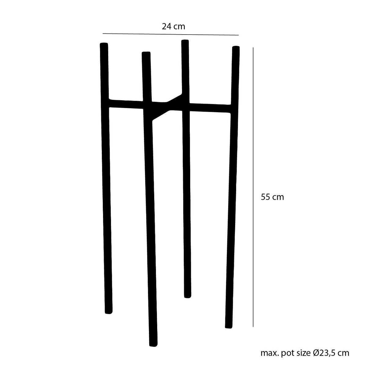 Support pour plantes H55 cm ASCOT noir, MICA DECORATIONS