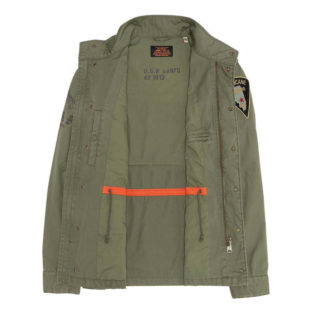 Veste army badges Darden kaki, SCHOTT