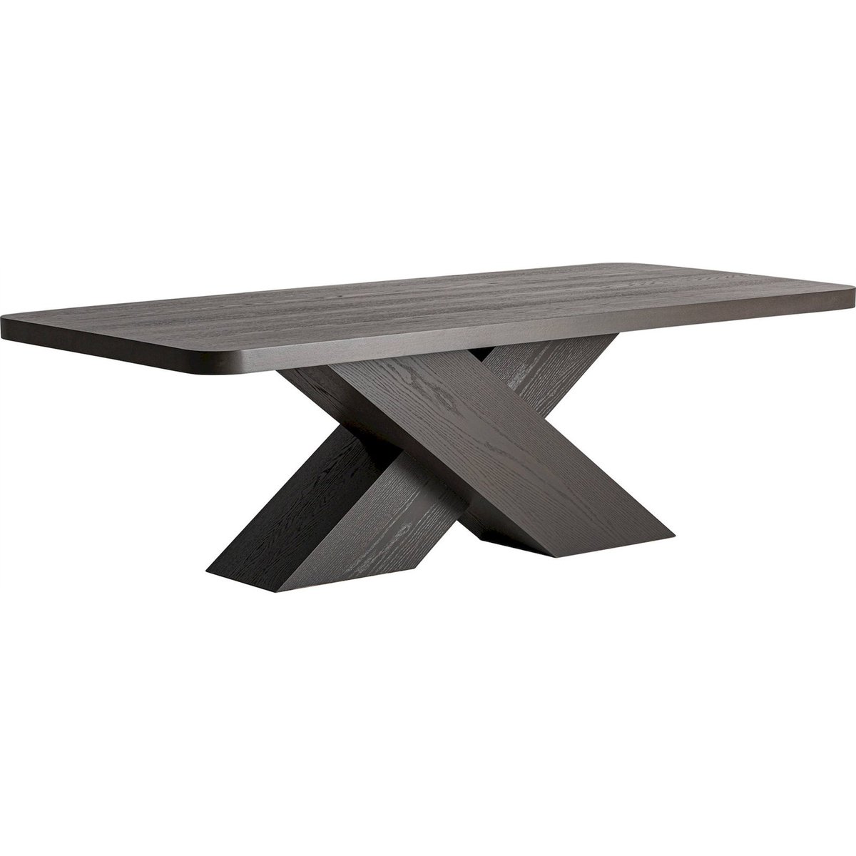 Table à manger contemporaine en chêne noir, RECOLLECTION