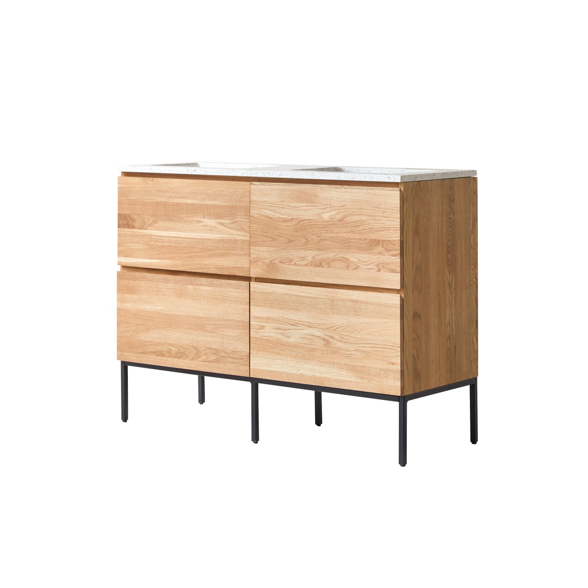 Meuble Salle De Bain en Chêne massif, NOVA beige, TIKAMOON
