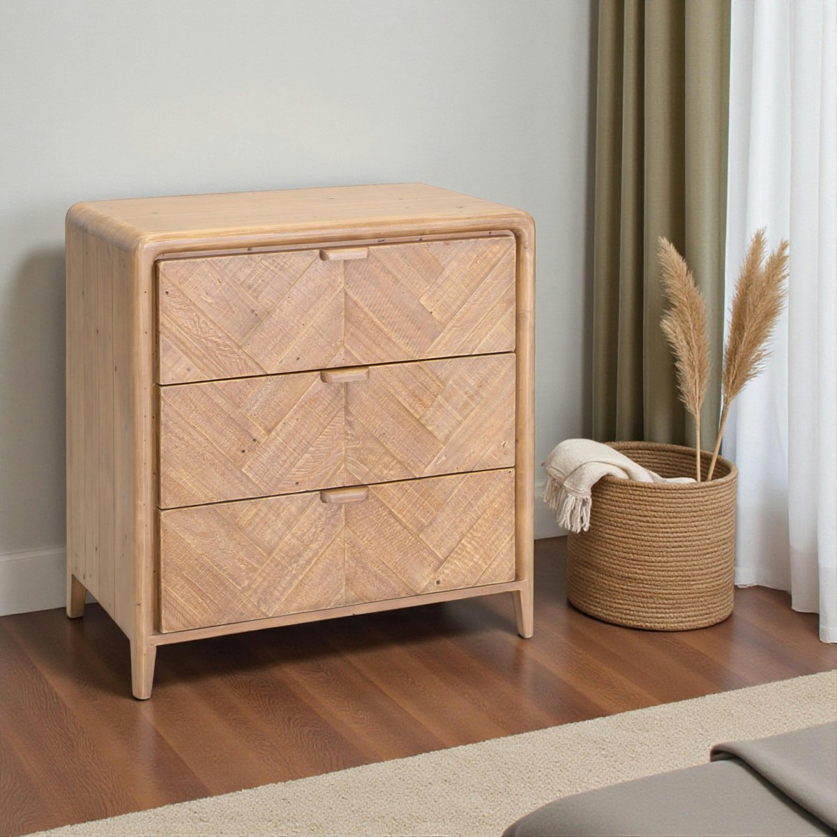 Commode 3 tiroirs en bois recyclé KEARNEY bois naturel, PIER IMPORT