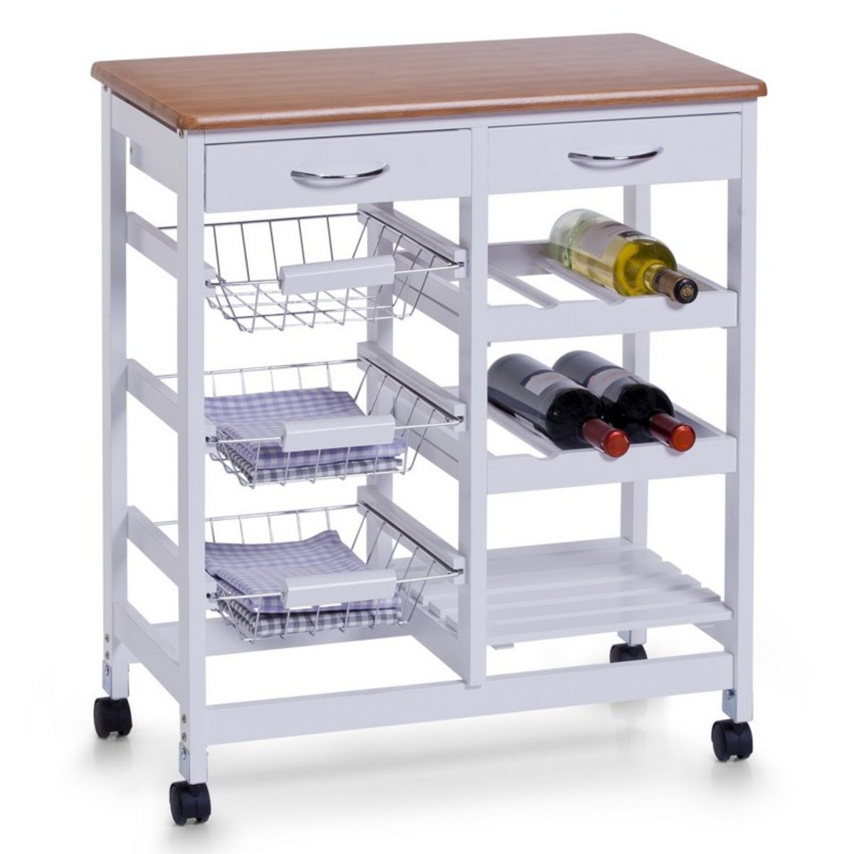 Meuble rangement desserte cuisine blanc, ZELLER PRESENT