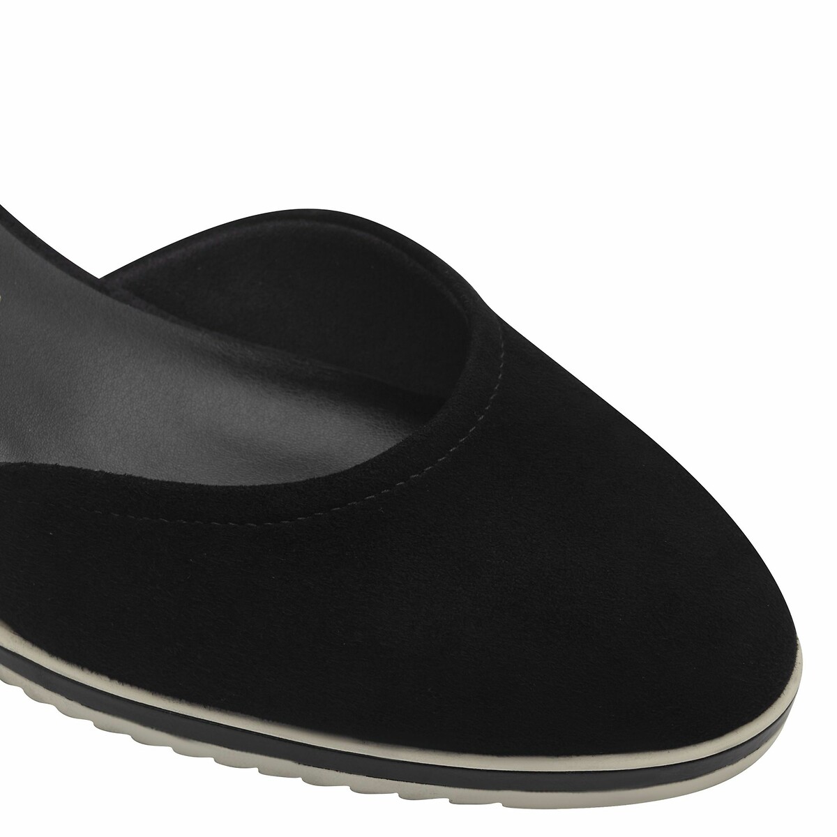 Sandali con zeppa in pelle nero , TAMARIS