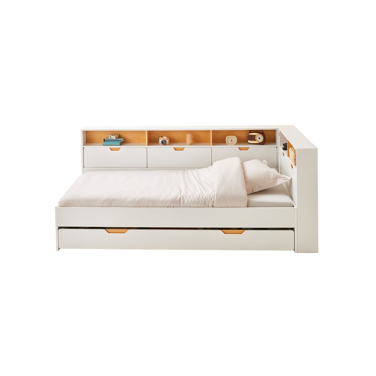 Lit enfant multi rangements TRÉSOR blanc, VERTBAUDET