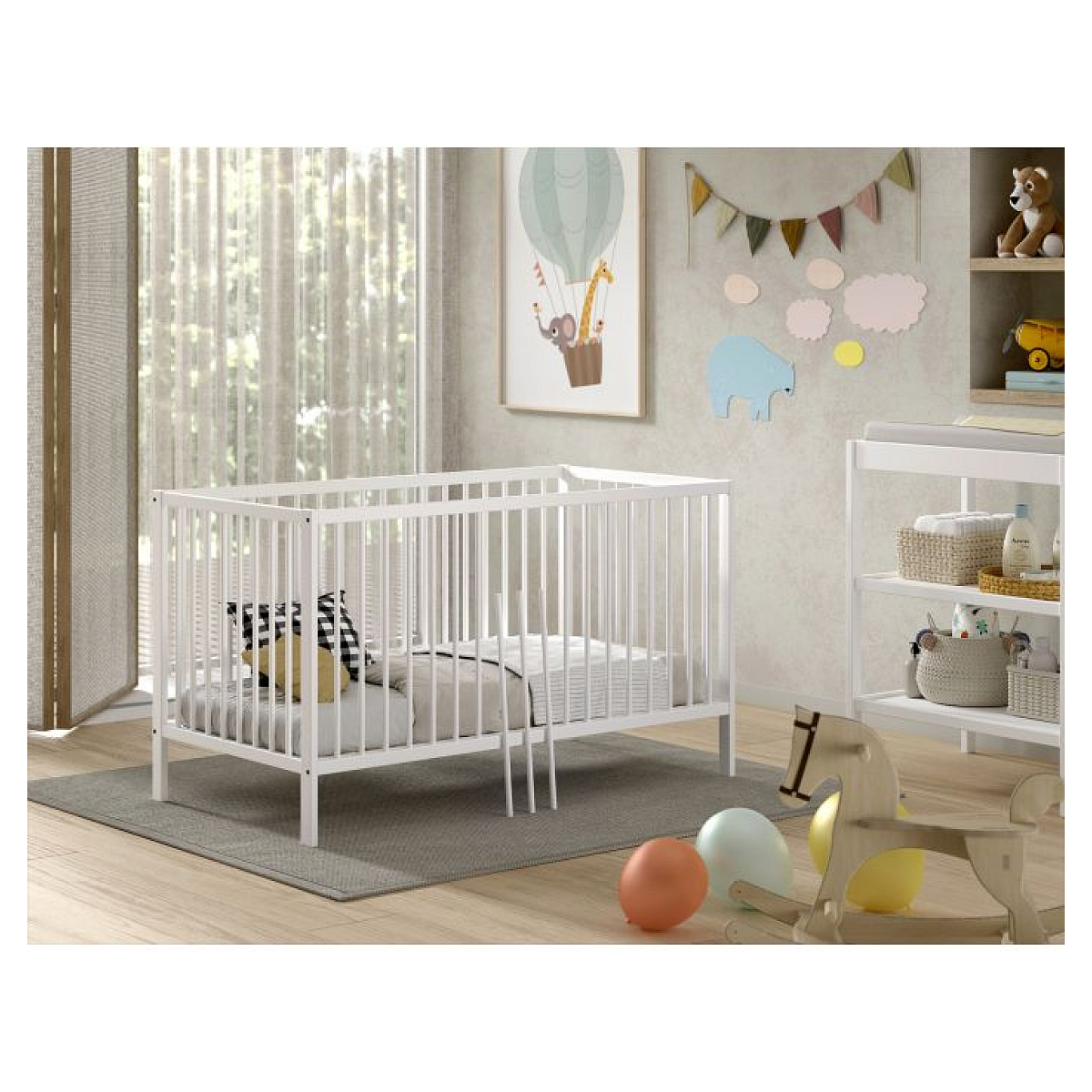 Lit Dino 70x140cm en Blanc couleur unique, VIPACK