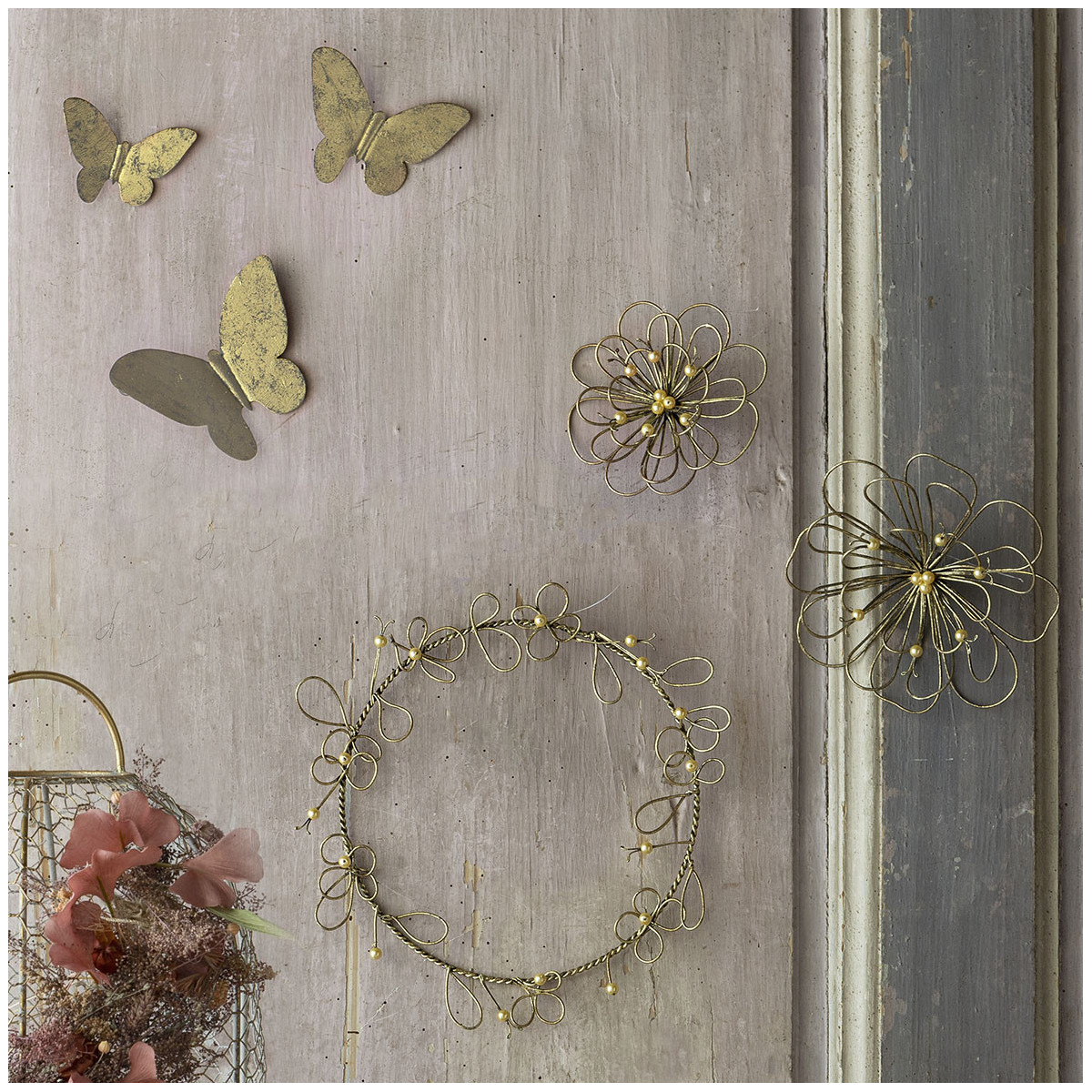 Couronne Perle - ø 40 cm laiton, MATHILDE M