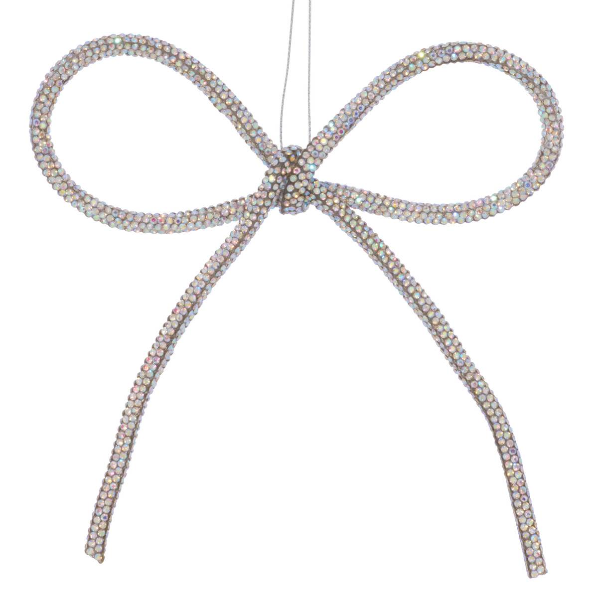 SDN METAL NOEUD STRASS 14CM argent, ATMOSPHERA