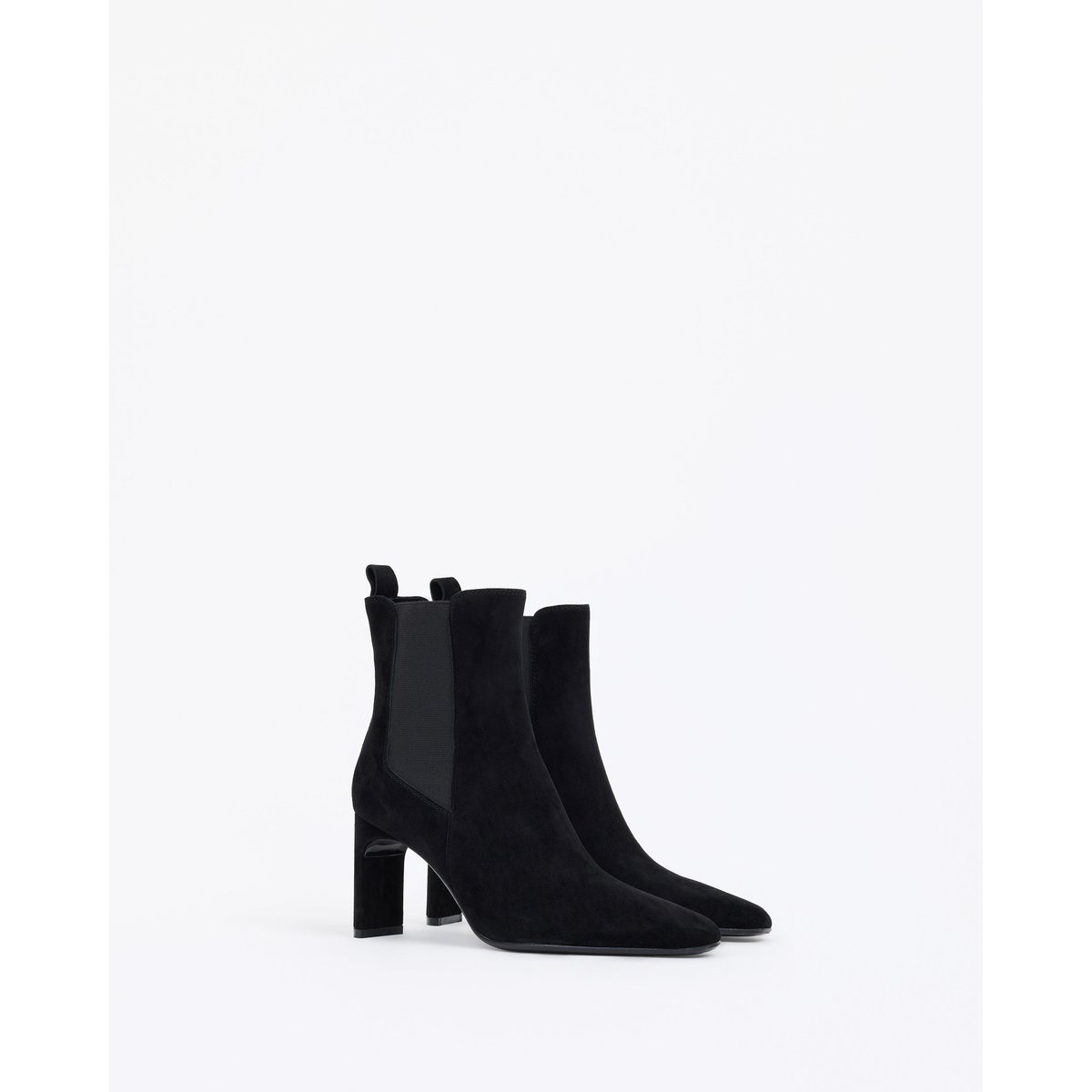 Bottines chelsea en daim à talon haut FRISO noir, MI MAI