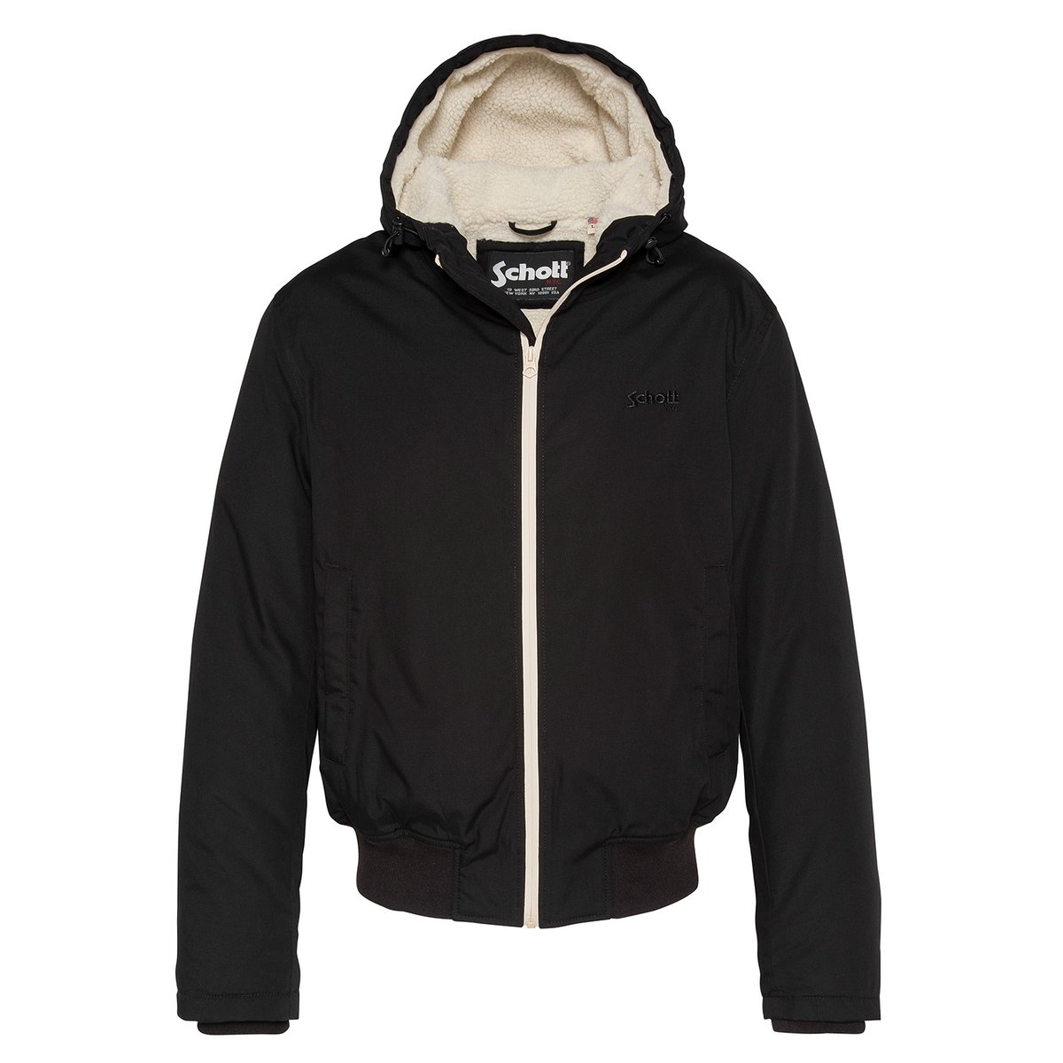 Parka noire multipoches à capuche noir, SCHOTT