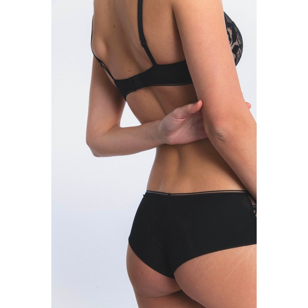 Shorty en broderie SIN noir, MAISON LEJABY