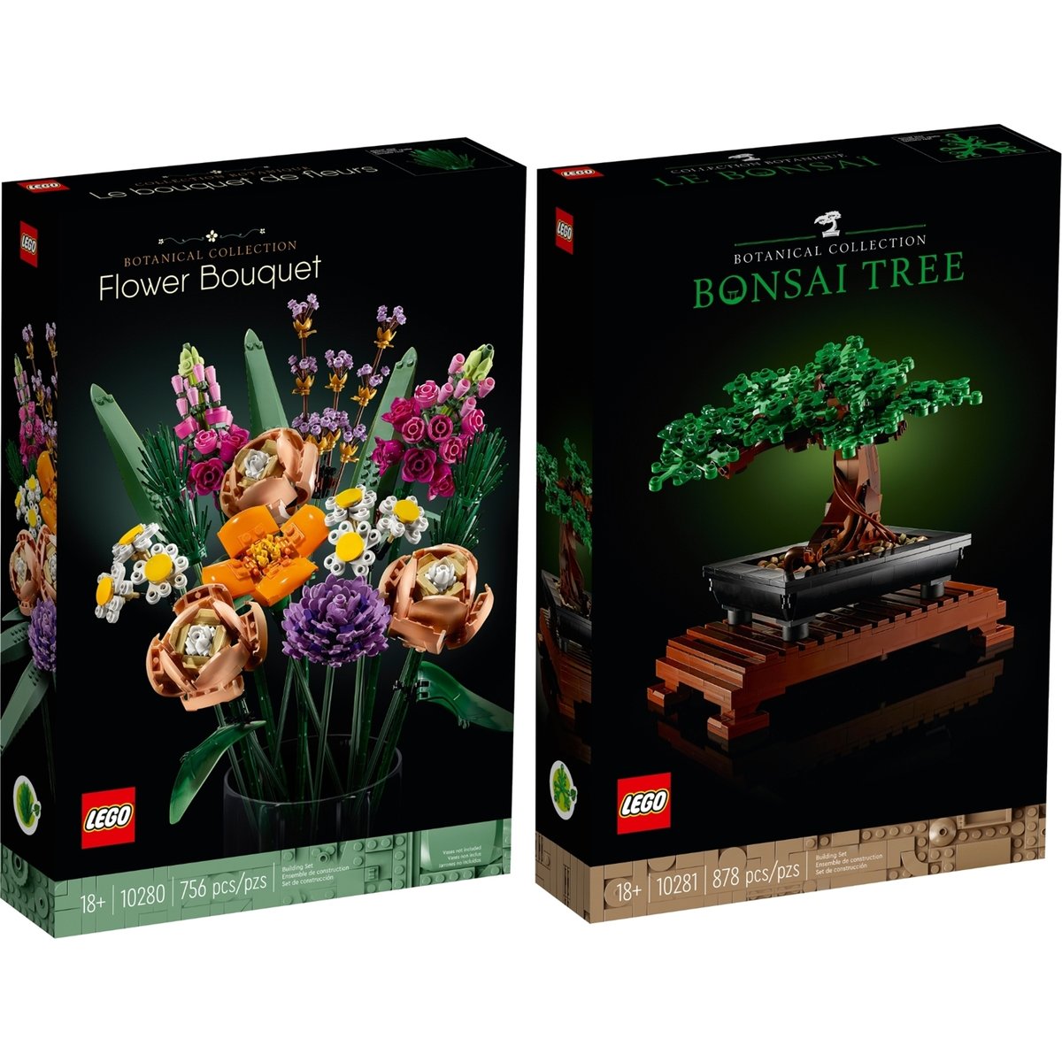 Creator Expert lot de 2 articlesBouquet de fleura et arbre Bonsai multicolore, LEGO