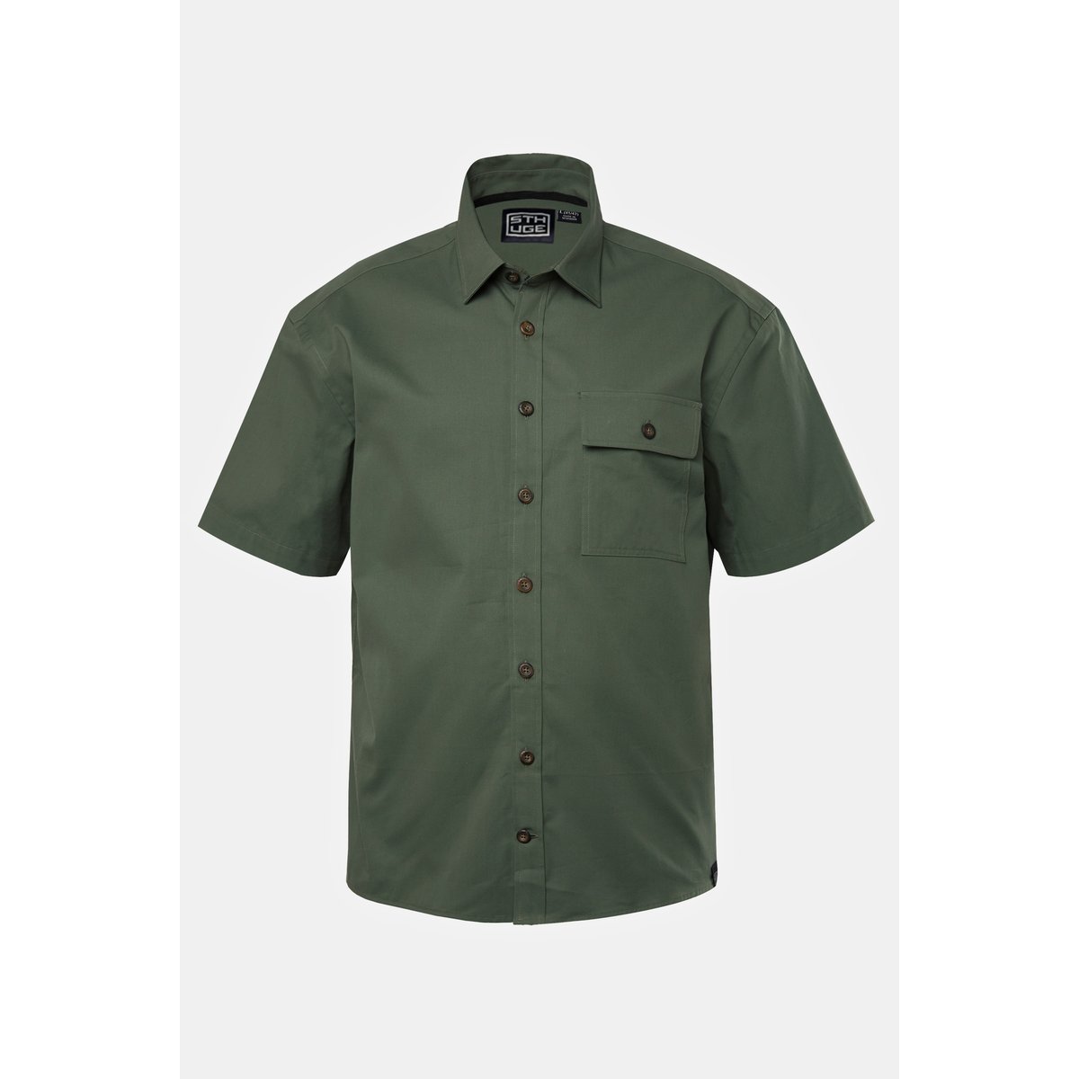 Chemise à manches courtes et col kent. Coupe kaki, STHUGE