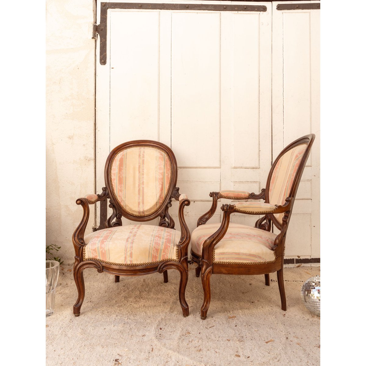 Paire de fauteuils Napoléon III en bois Ernest N°1487 - Bon état bois foncé, DEBONGOUT