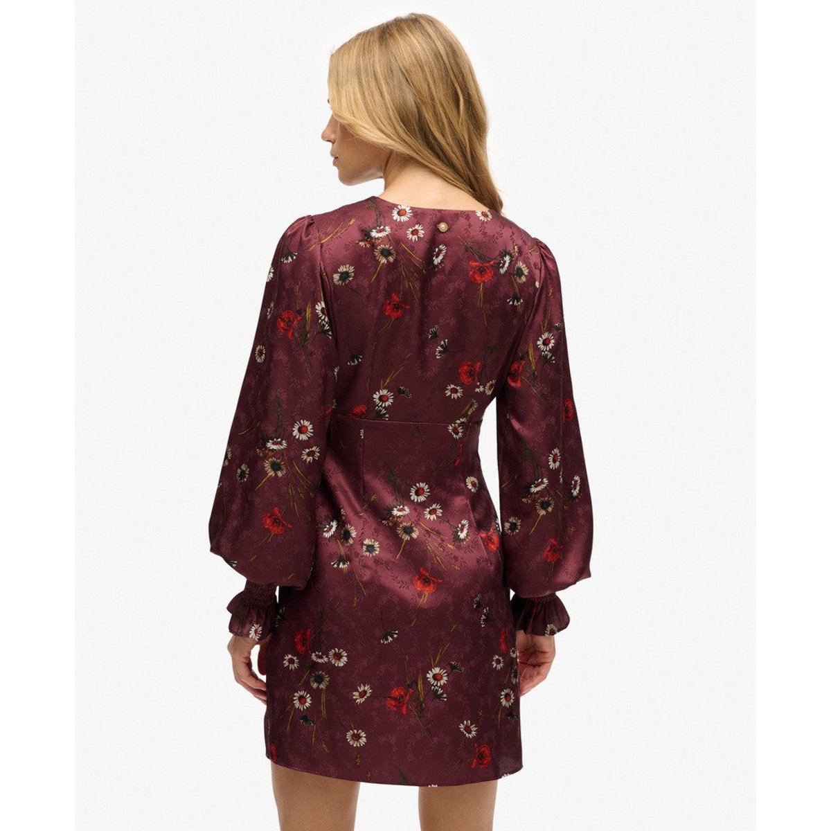 Mini-robe à manches longues jacquard prairie de minuit, SUPERDRY