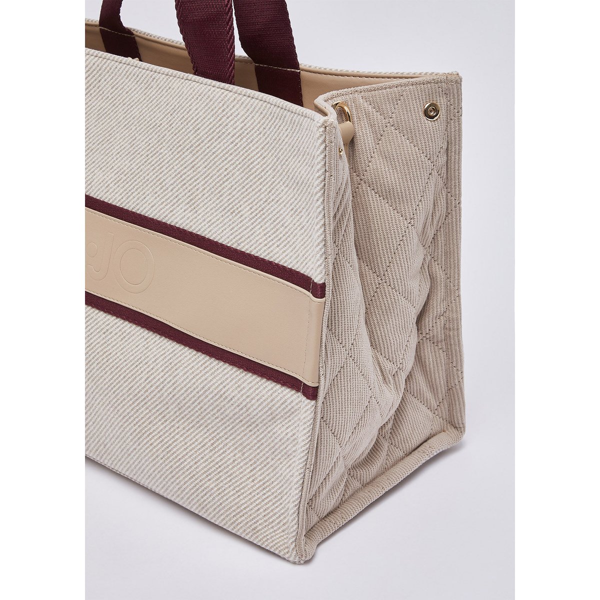 Grand sac cabas en tissu beige, LIU JO