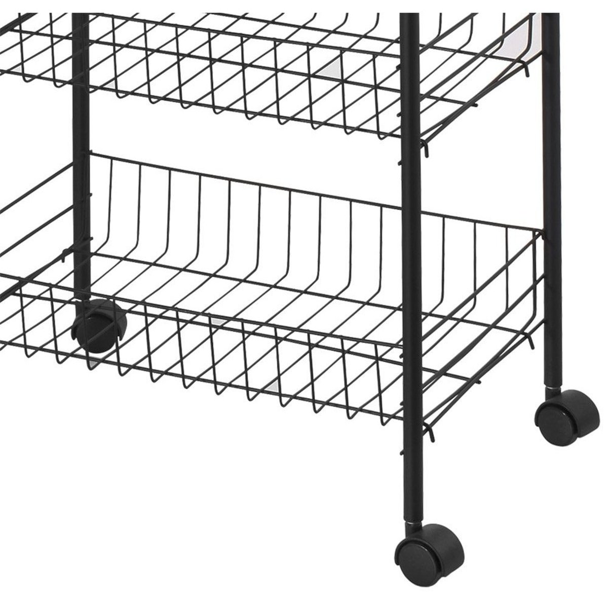 Resserre En Métal 4 Paniers Noir noir, DECORATIE
