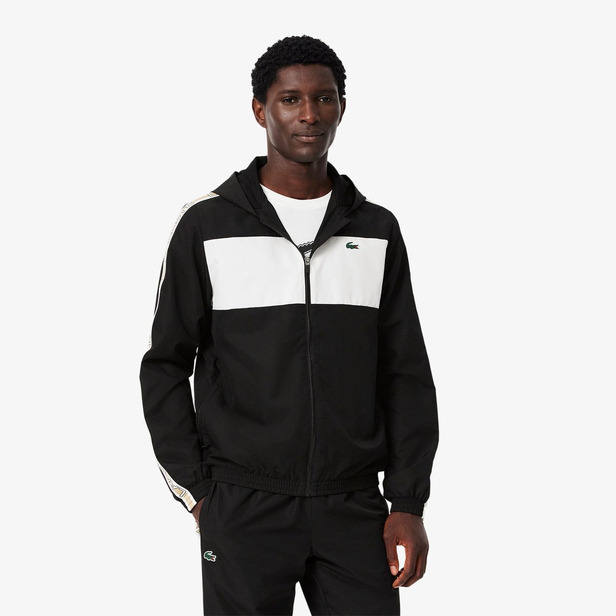 Veste Tennis color-block bandes griffées noir-258, LACOSTE