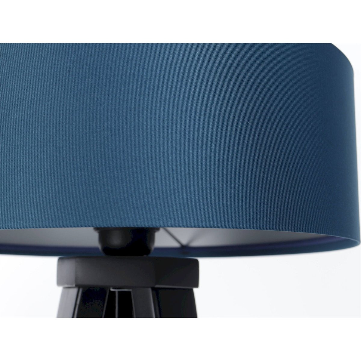 Lampe à poser ronde en satin, DUO ELLEGANT bleu marine satiné intérieur argenté, BPS KONCEPT