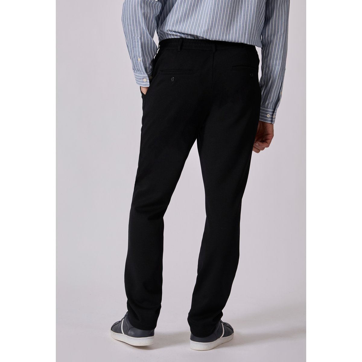 Pantalon coupe chino en maille piquée noir, DAMART