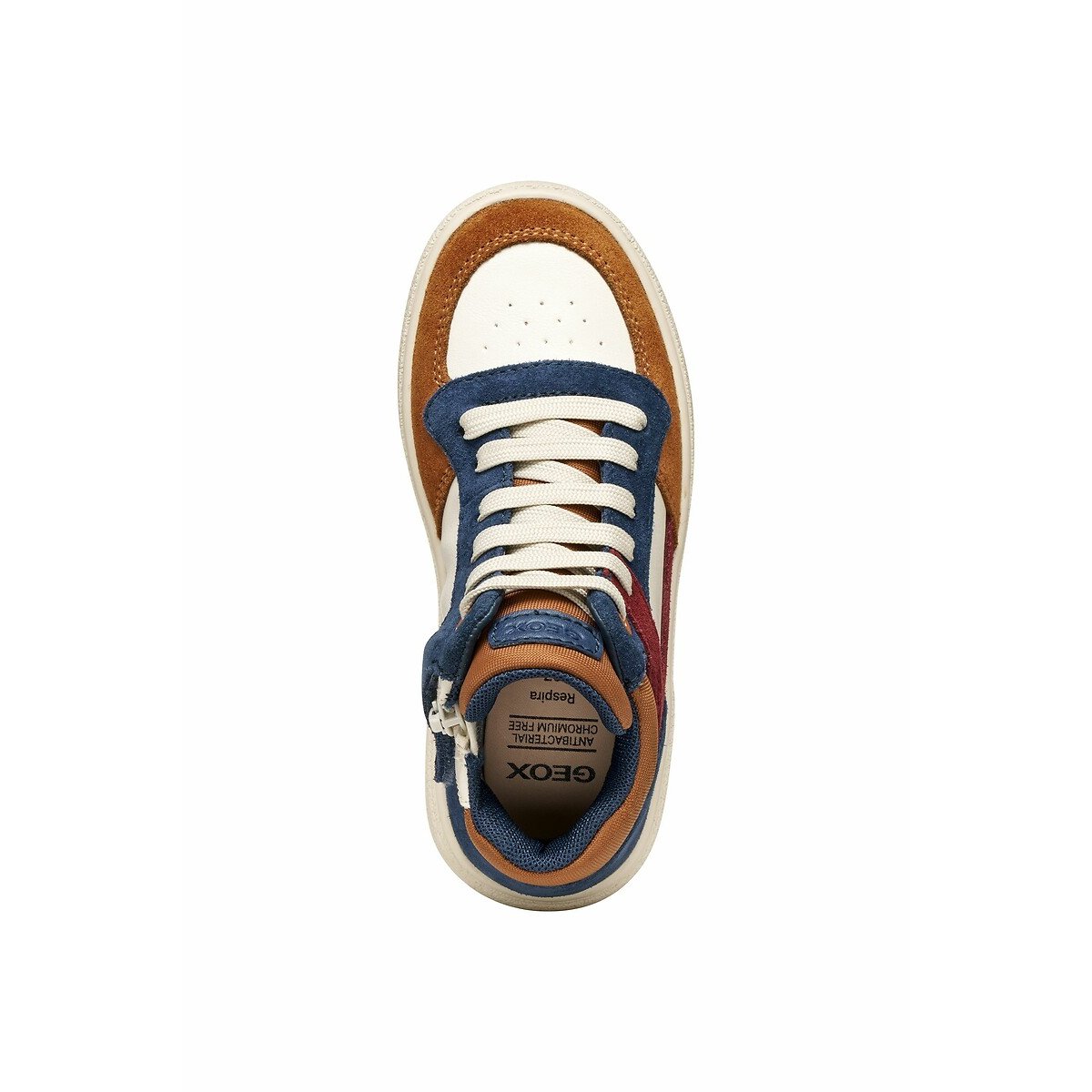 Baskets montantes respirantes Theleven marron/ivoire, GEOX