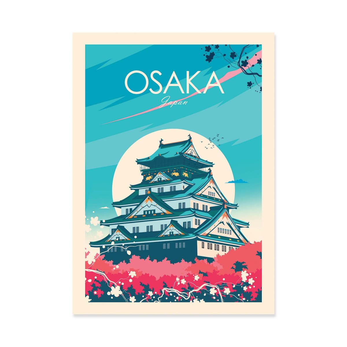 Affiche d'art - Osaka Japan - Studio Inception bleu, WALL EDITIONS