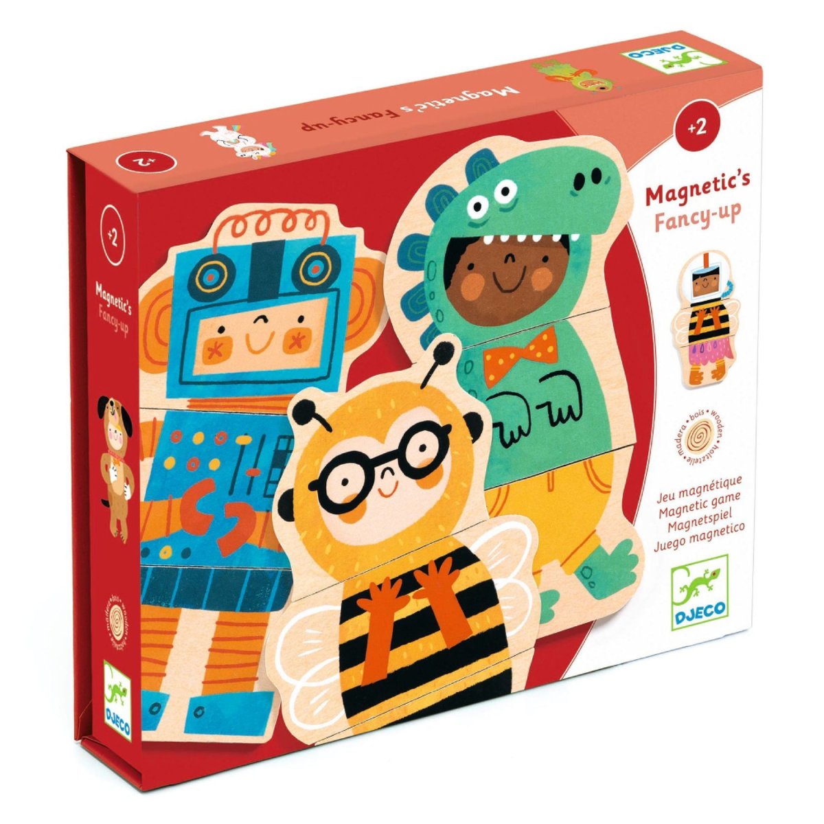 Magnétiques en bois Fancy-up multicolore, DJECO